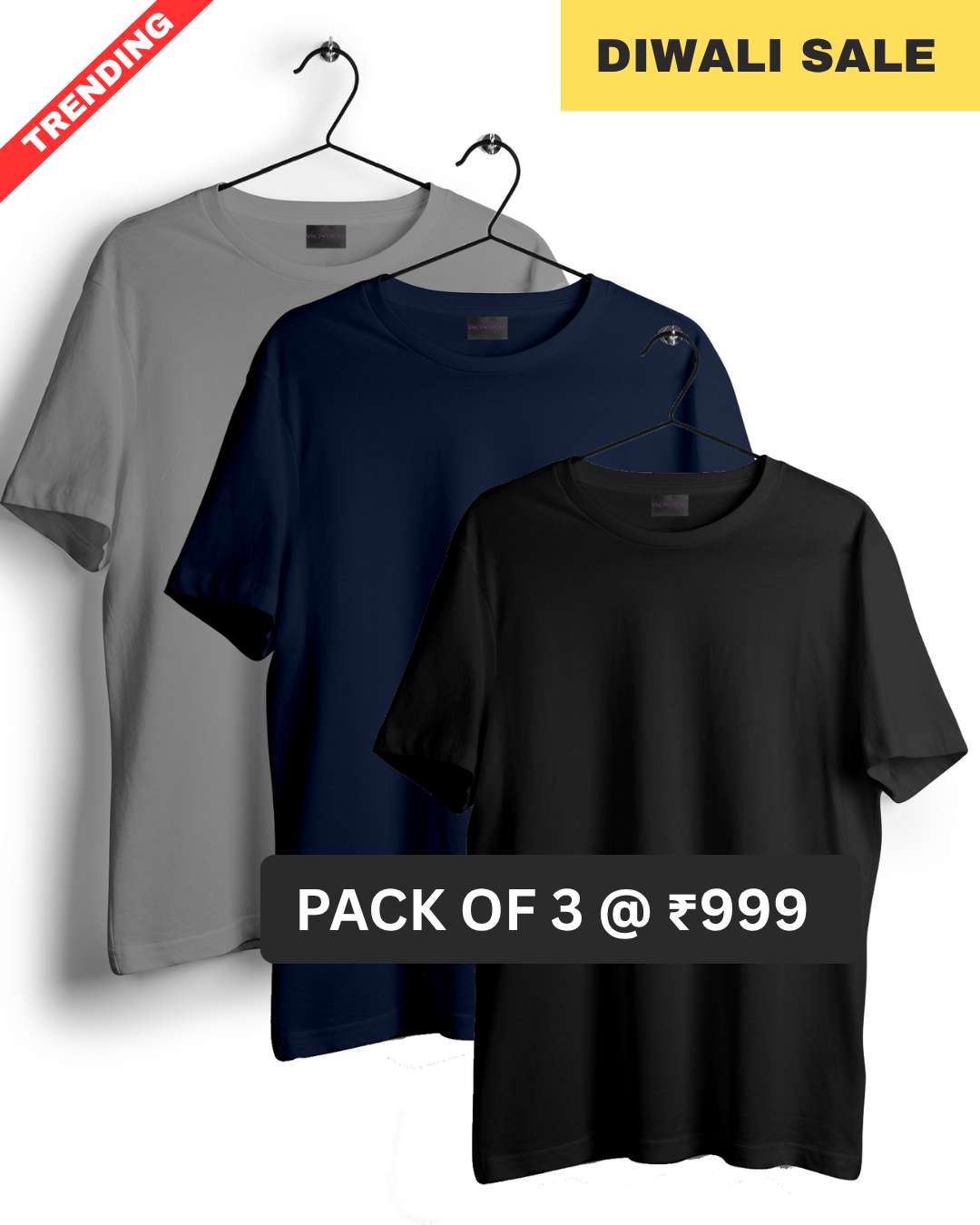 Pack Of 3 (Black, Navy, Gray)
