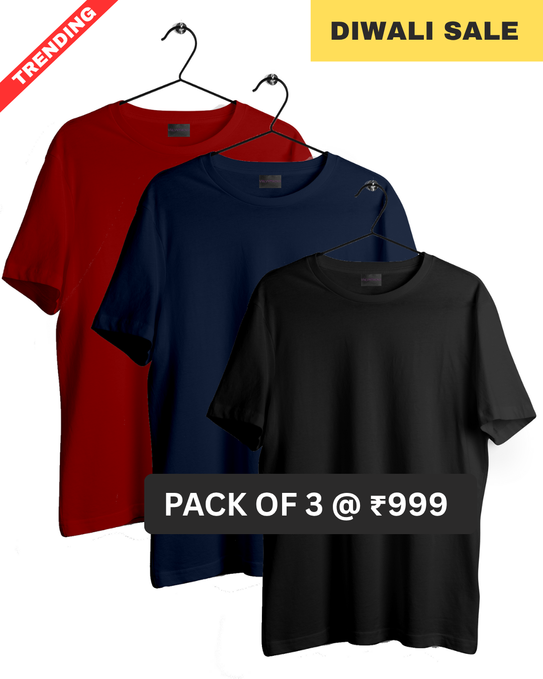 Pack Of 3 (Black, Navy, Red)