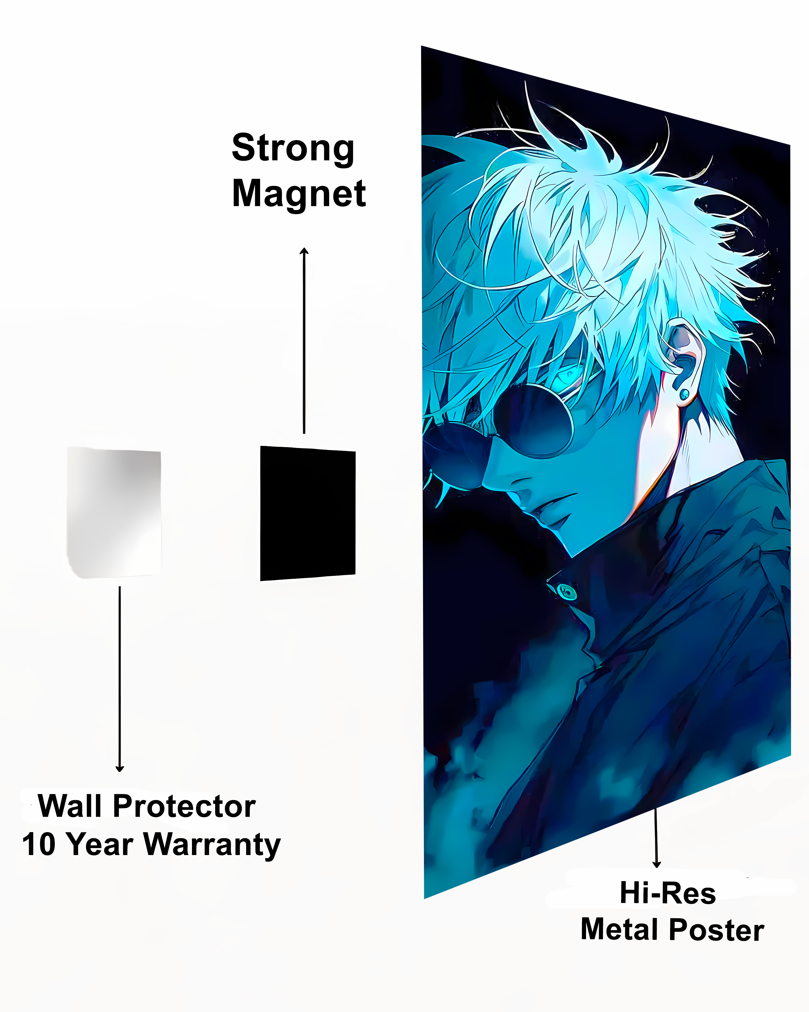 Gojo Saturu Metal Poster
