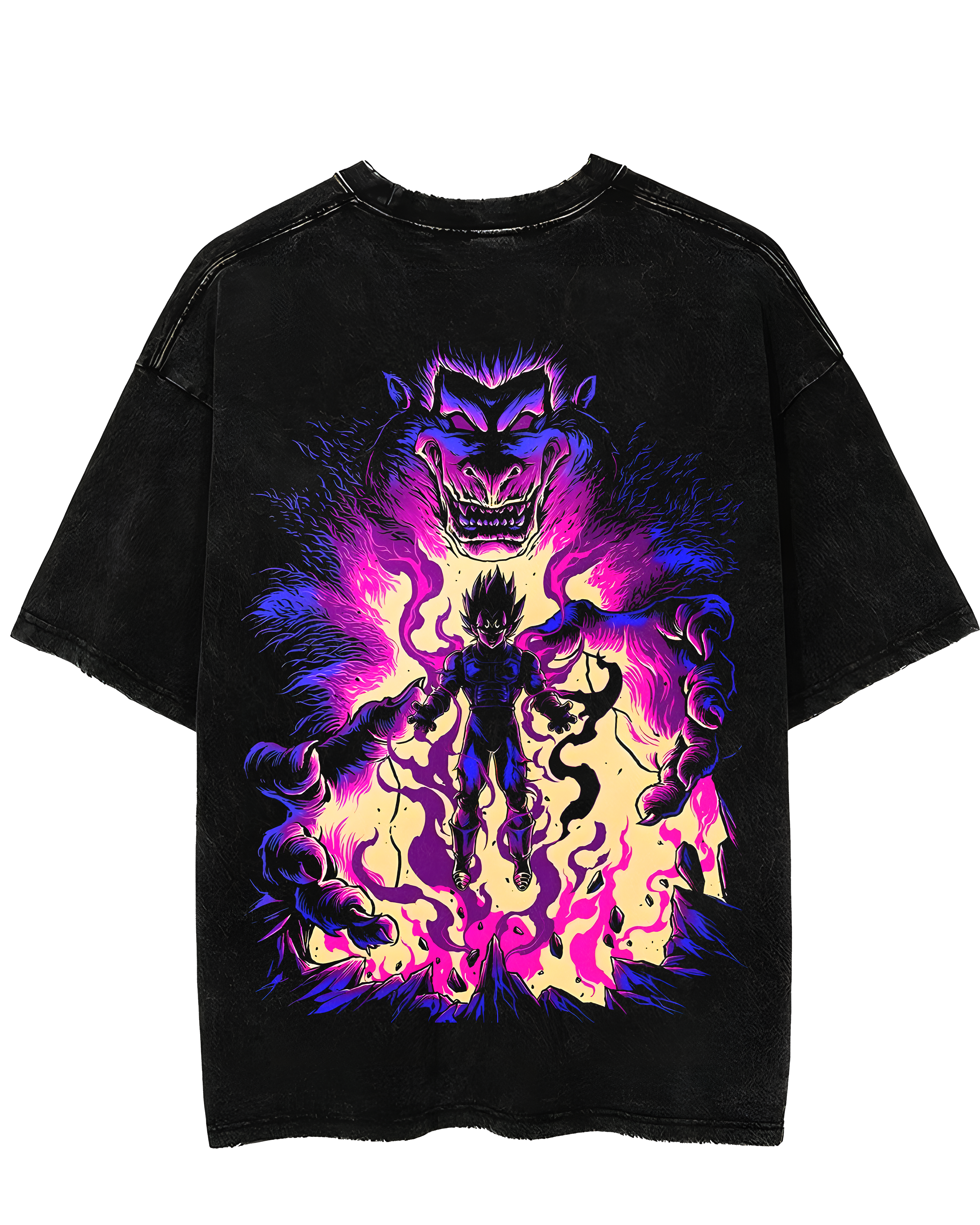 Majin Vegeta Acid Wash Oversized T-shirt