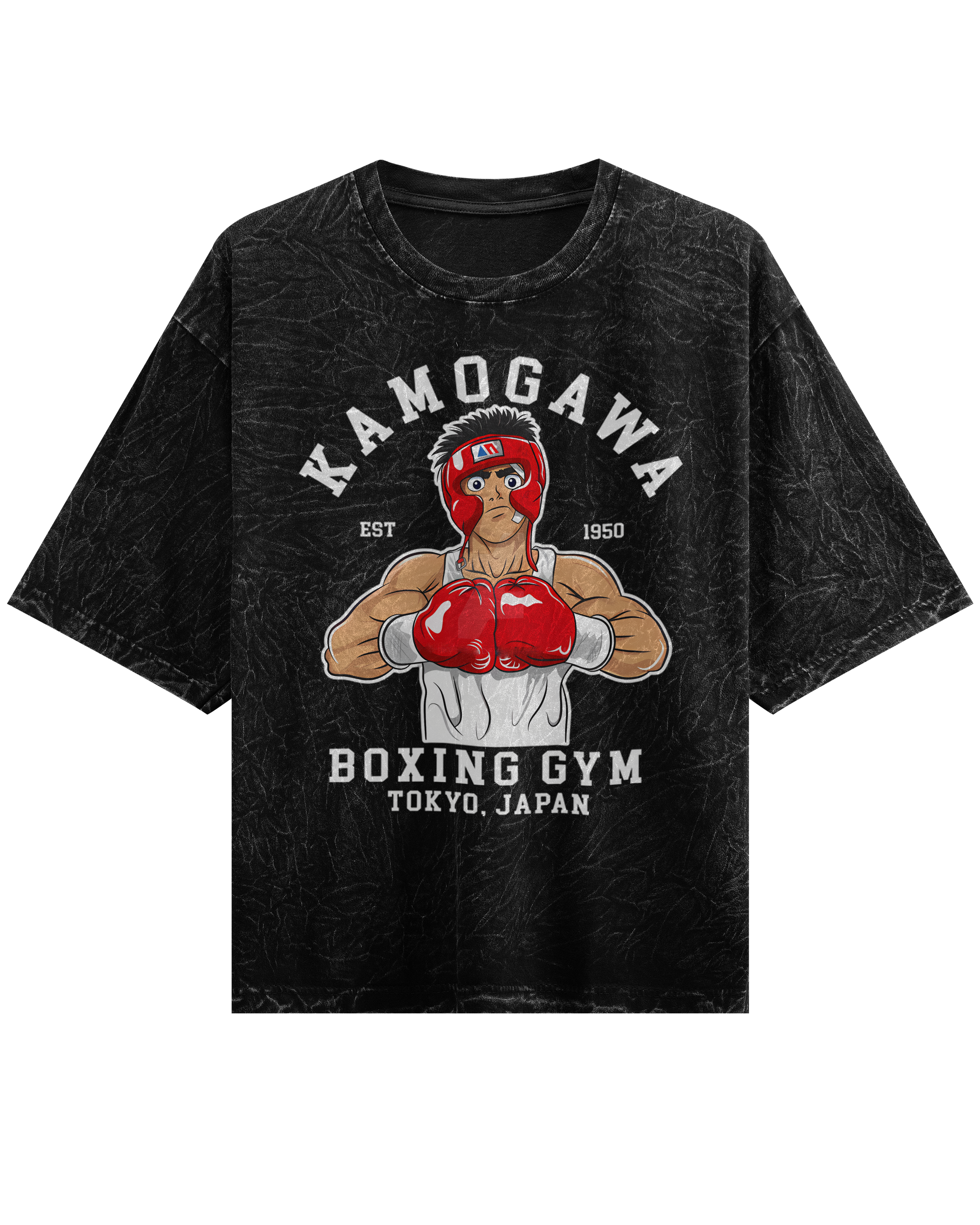 Kamogawa - Hajime no Ippo Acid Wash Oversized T-shirt