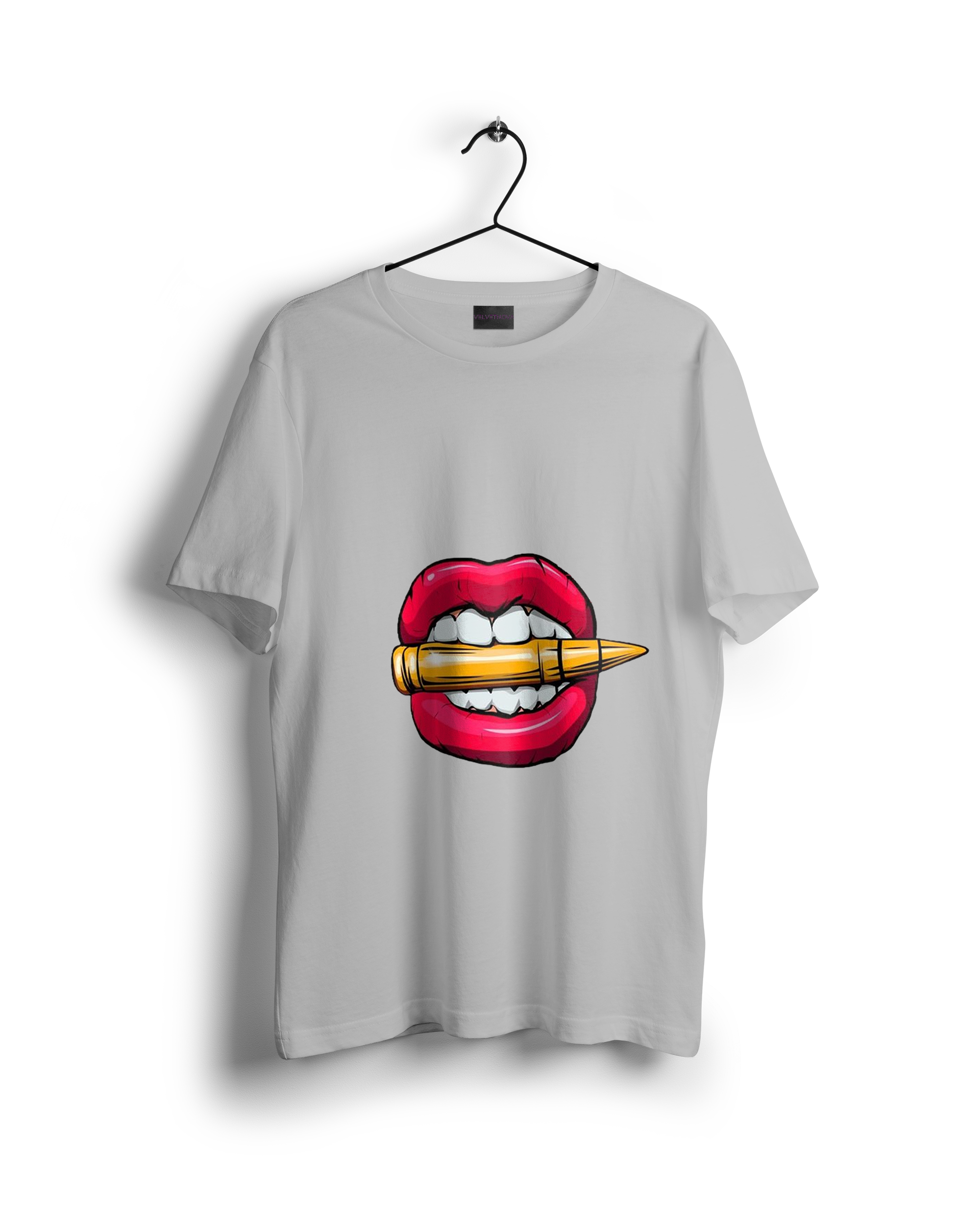 Biting the Bullet Red Lipstick Lips Oversized T-shirt
