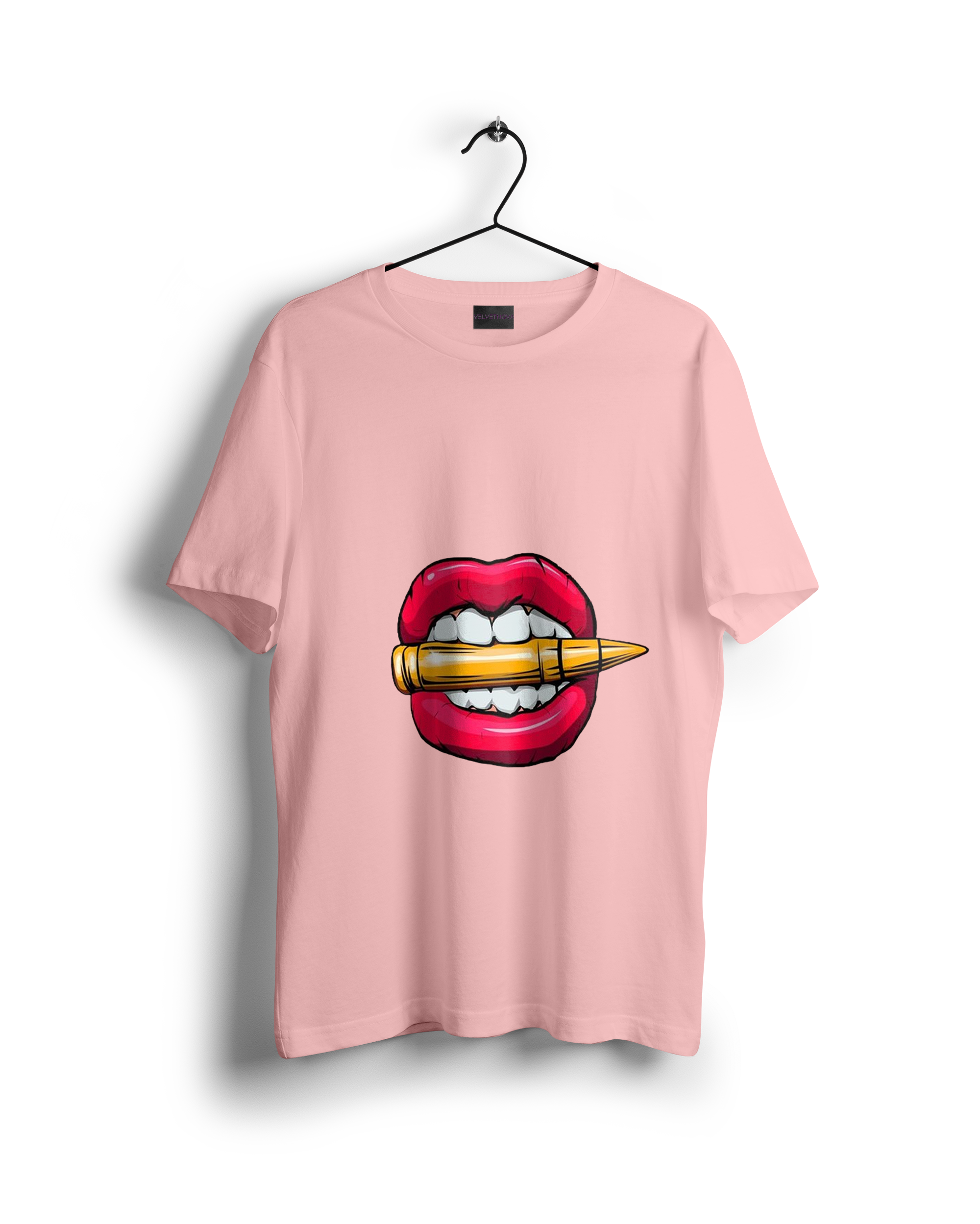 Biting the Bullet Red Lipstick Lips Oversized T-shirt
