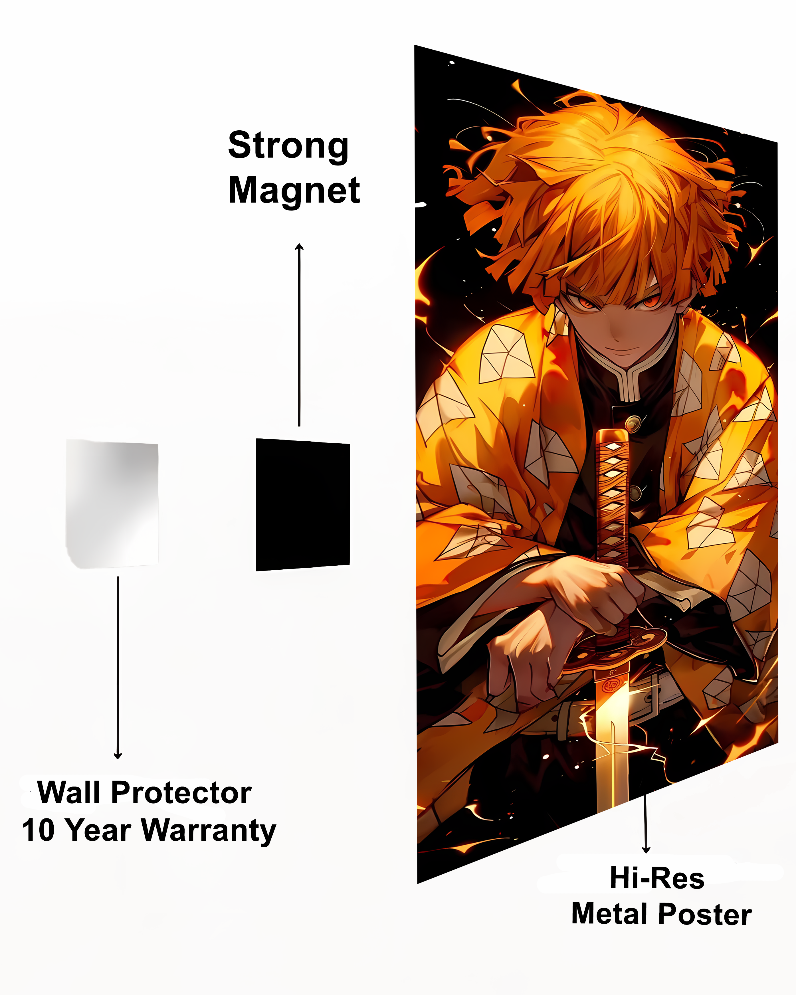 Zenitsu Anime Metal Poster