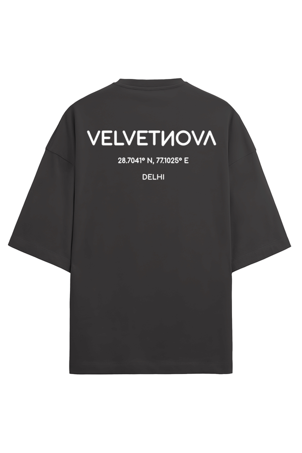 Velvetnova GeoCoordinate Delhi Terry Oversized Tshirt