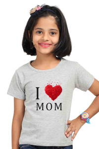 I Love Mom Girls Kids Tshirt