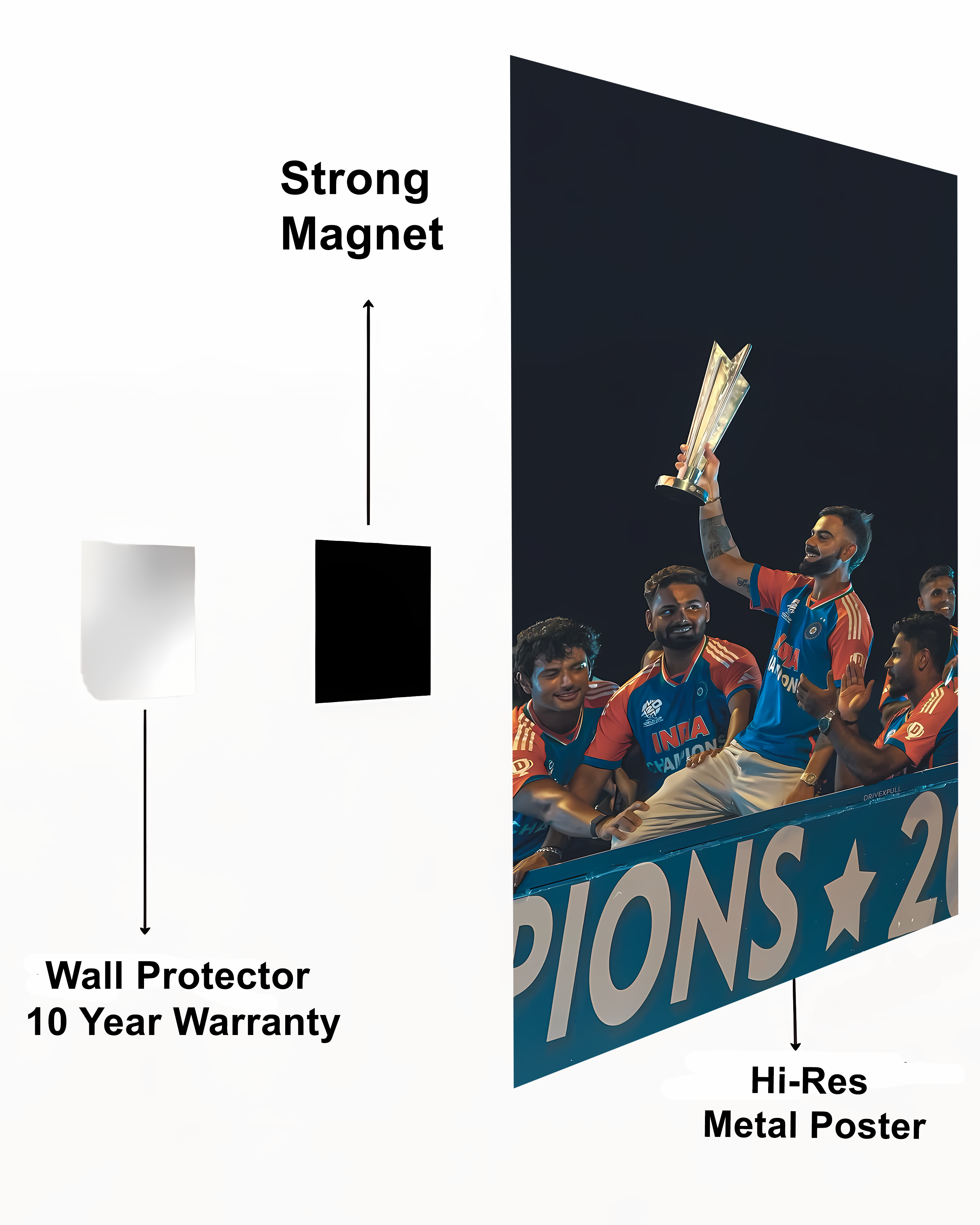Champions Virat Kohli Metal Poster