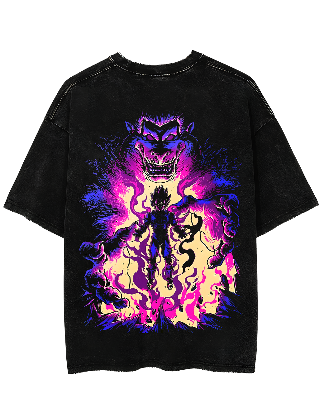 Majin Vegeta Acid Wash Oversized T-shirt (Final Clearance Sale)