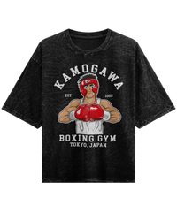 Kamogawa  - Hajime no Ippo Acid Wash Oversized T-shirt