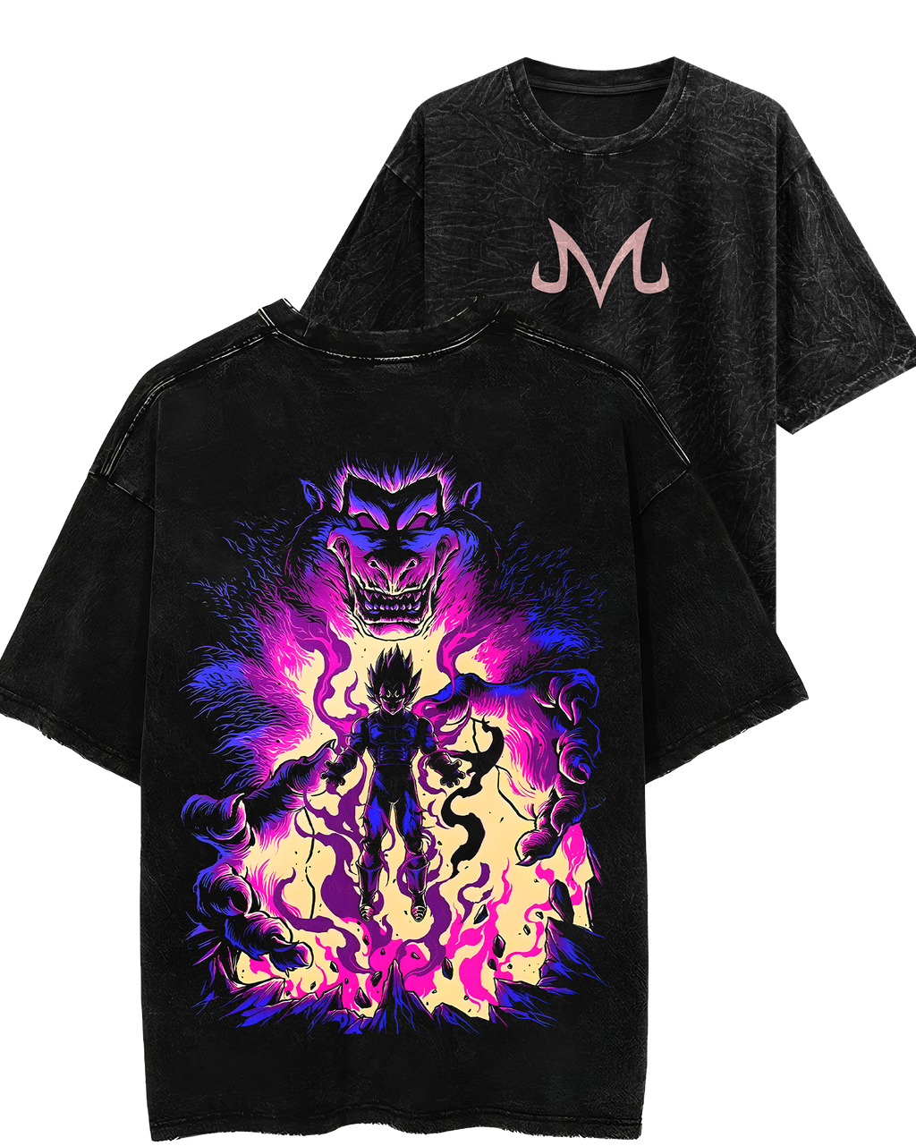 Majin Vegeta Acid Wash Oversized T-shirt (Final Clearance Sale)