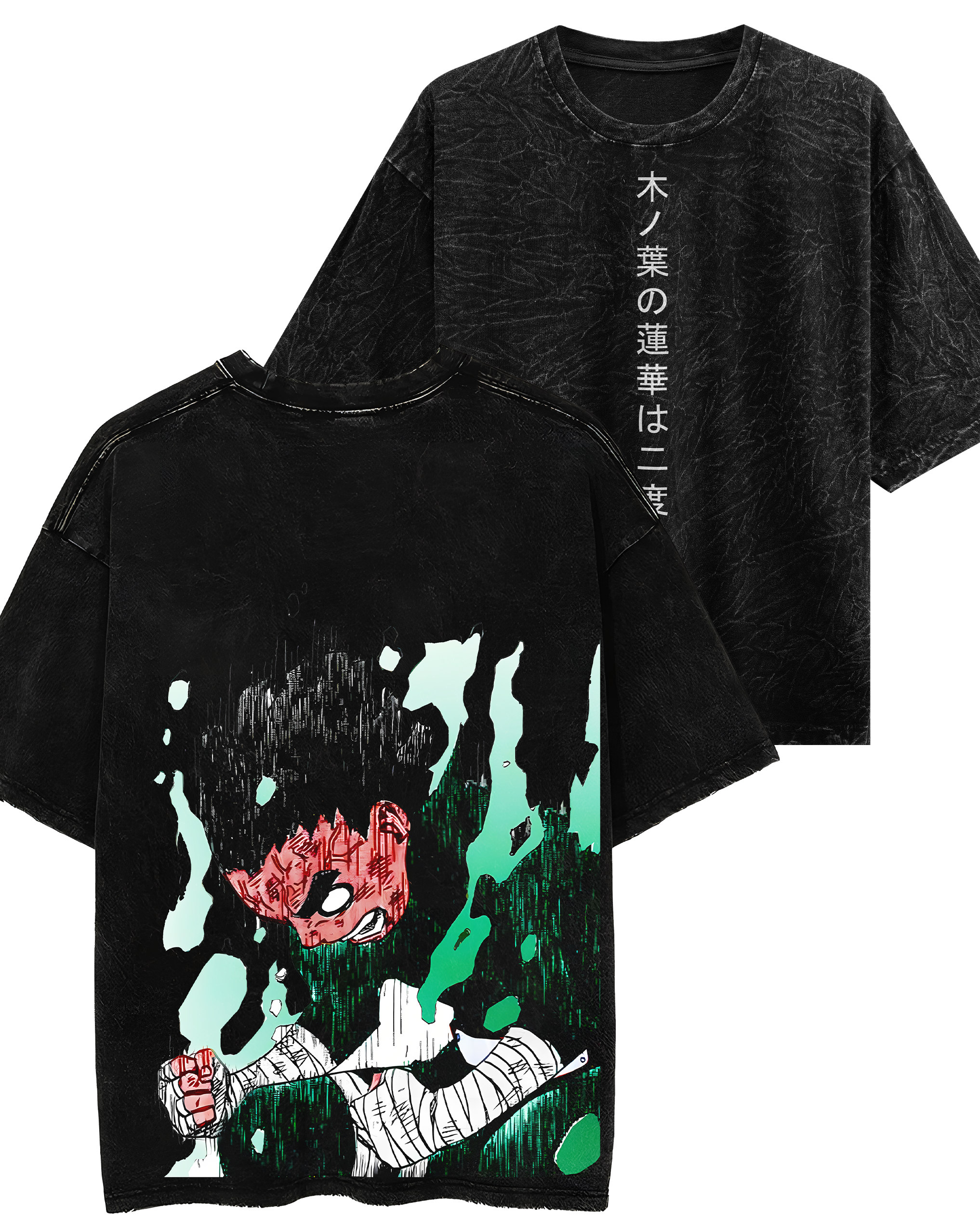 Rock Lee : Naruto Acid Wash Oversized T-shirt