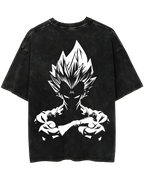 Vegeta Super Dragon Ball Acid Wash Oversized T-shirt (Final Clearance Sale)