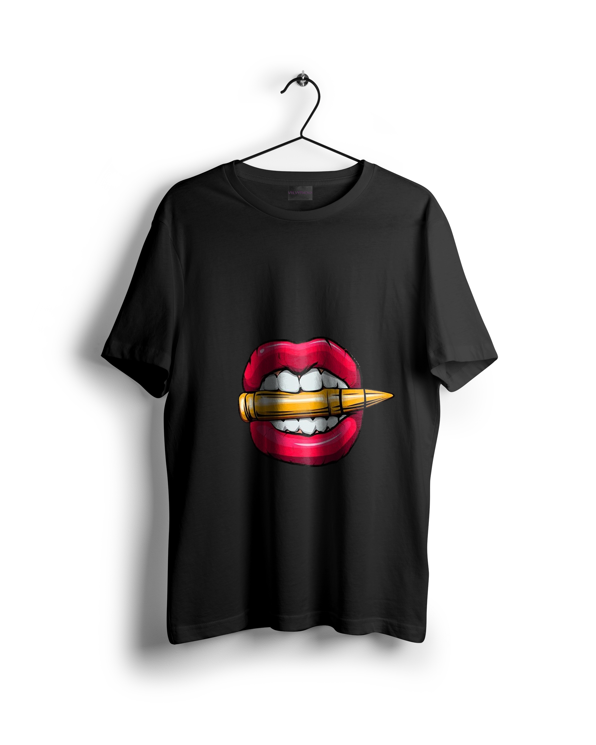 Biting the Bullet Red Lipstick Lips Oversized T-shirt