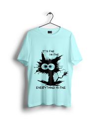 Cat Everything Is Fine Oversized T-shirt