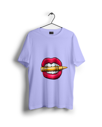 Biting the Bullet Red Lipstick Lips Oversized T-shirt