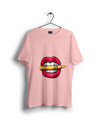 Biting the Bullet Red Lipstick Lips Oversized T-shirt