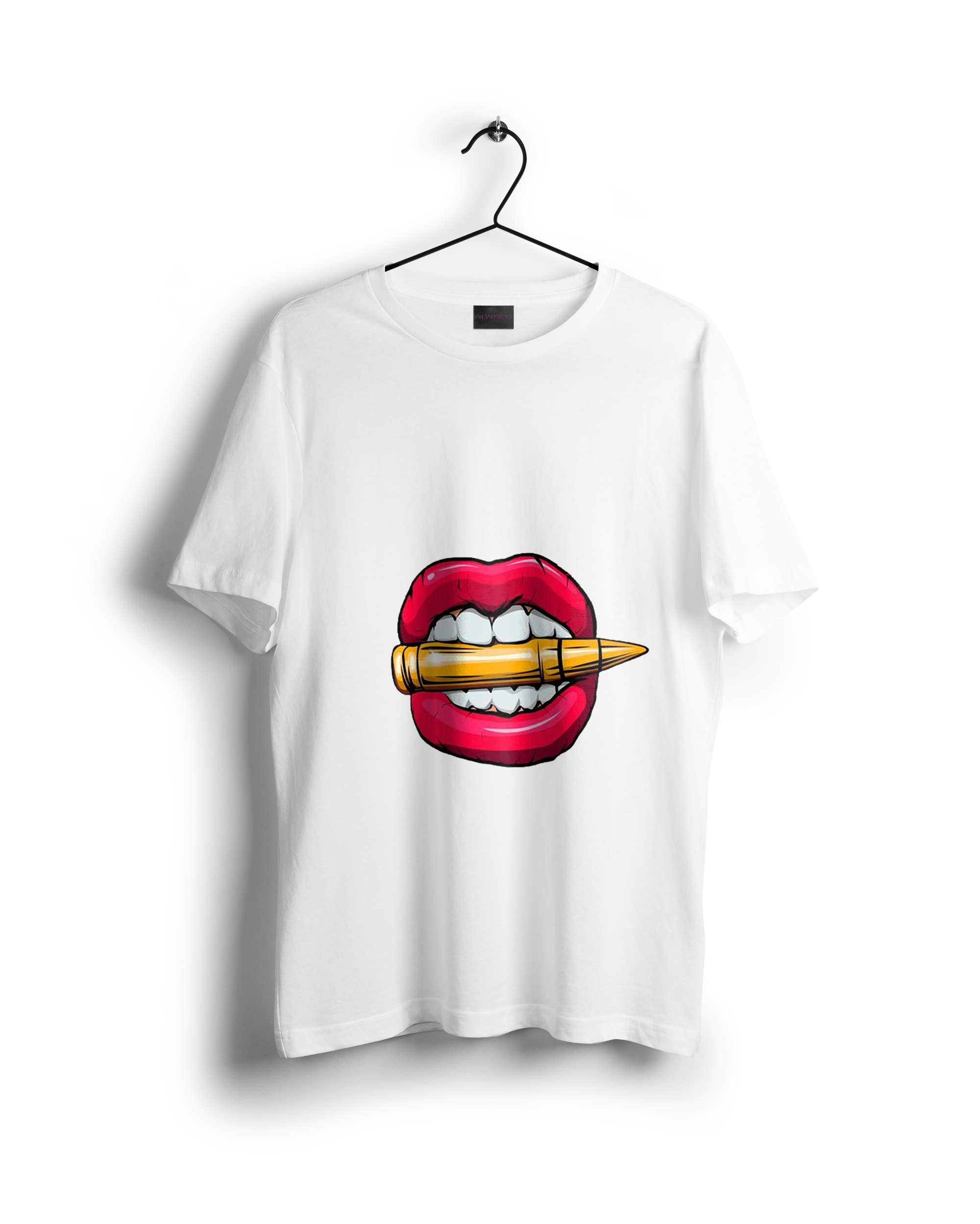 Biting the Bullet Red Lipstick Lips Oversized T-shirt