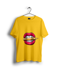 Biting the Bullet Red Lipstick Lips Oversized T-shirt