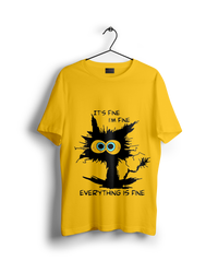 Cat Everything Is Fine Oversized T-shirt